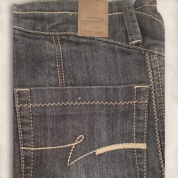 Point Zero Blue Black Denim Jean skirt size 31 - Picture 2 of 3